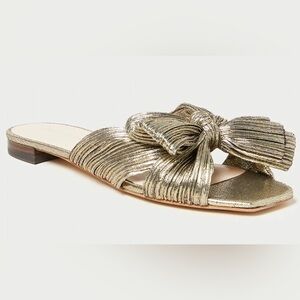 Loeffler Randall Daphne Bow Slide Sandal in Gold